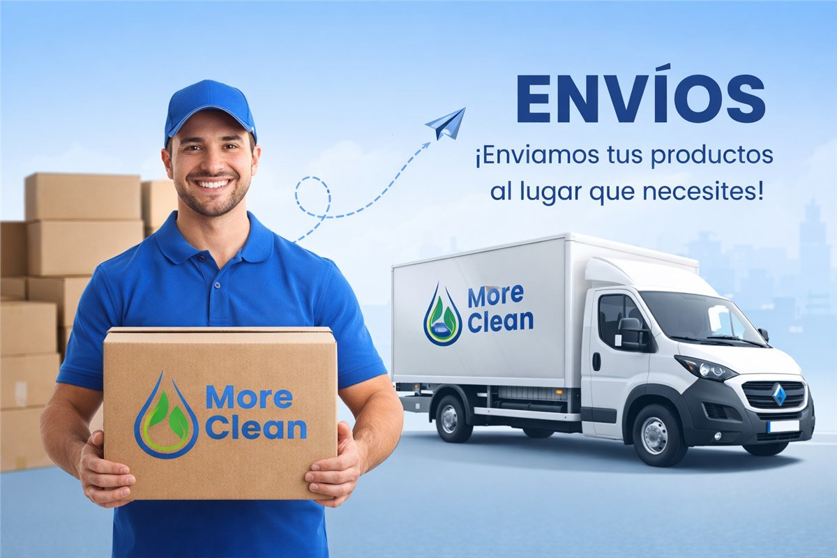 Repartidor y camión de More Clean preparados para realizar envíos